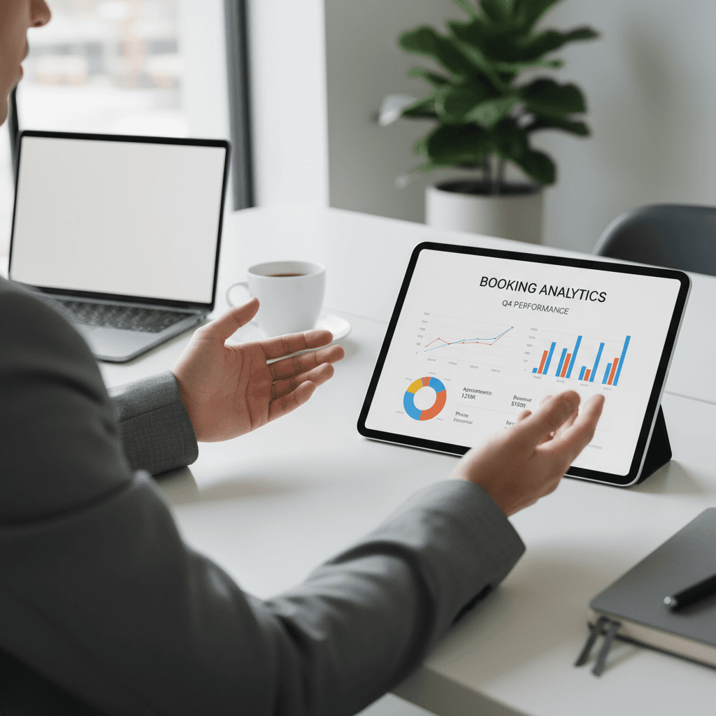 Manager reviewing targeted promotional banner revenue opportunity