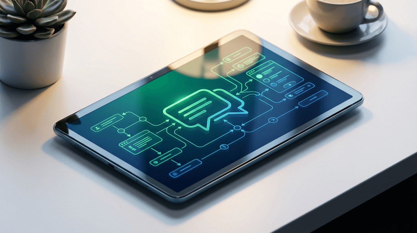 Visual IVR interface on tablet