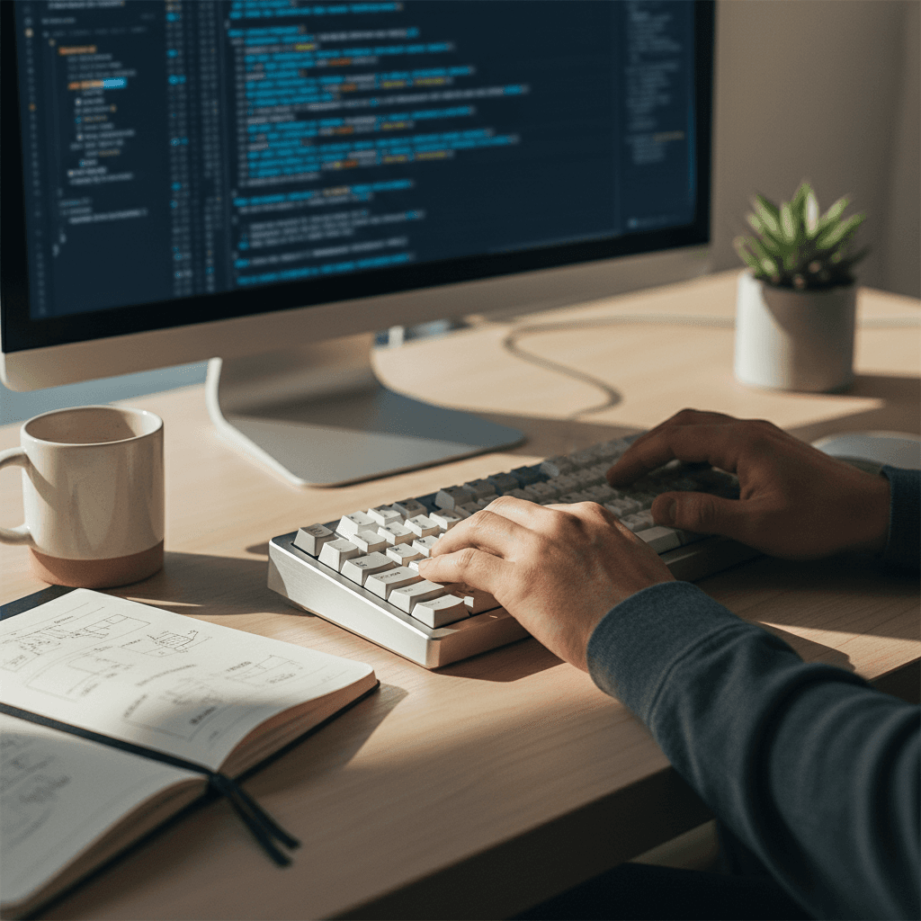 Developer building a self-service flow on the Zappix platform during a hackathon